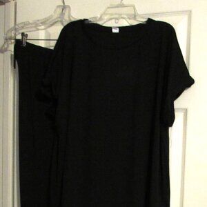 Women's Boutique 2-Piece Black Top & Pants Suit  Size XXL
